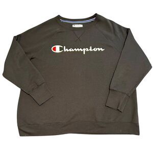 Champion Women’s Black Crewneck Sweatshirt 2X Plus Size - Logo Pullover